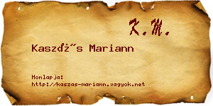 Kaszás Mariann névjegykártya