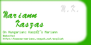 mariann kaszas business card